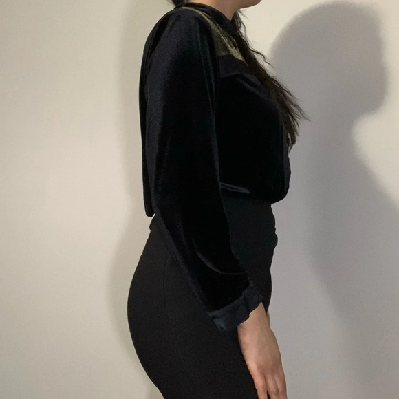 Vintage Erin London velvet, Petite size medium black and gold - Picture 6 of 15